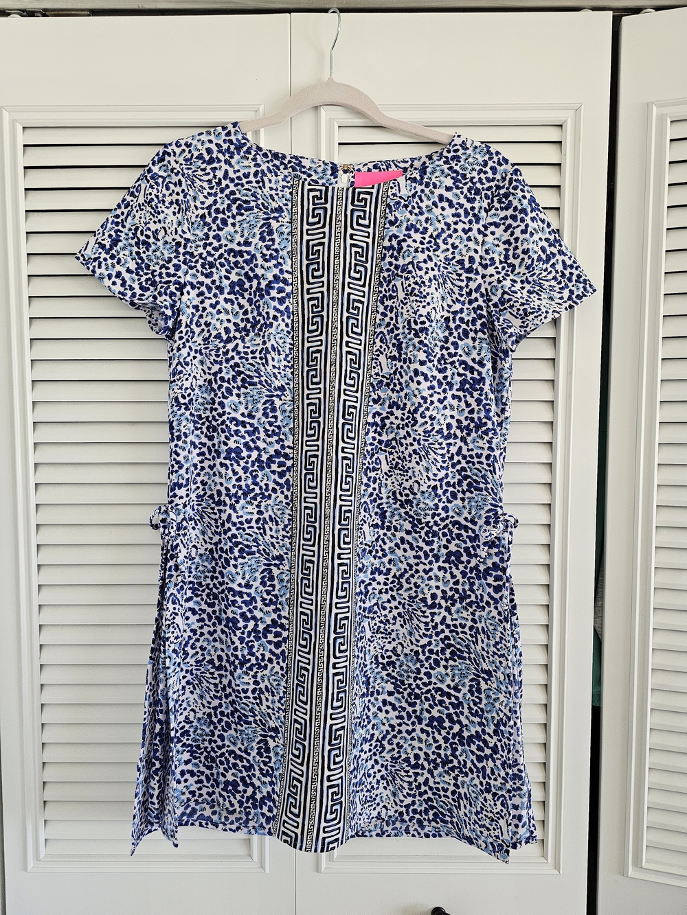 Lilly Pulitzer Blue, Black & White Printed Romper Dress with Pink Label